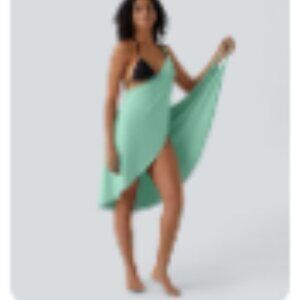 Spaghetti Strap Crossover Backless Cover Up Wrap Cool Touch Resort Dress